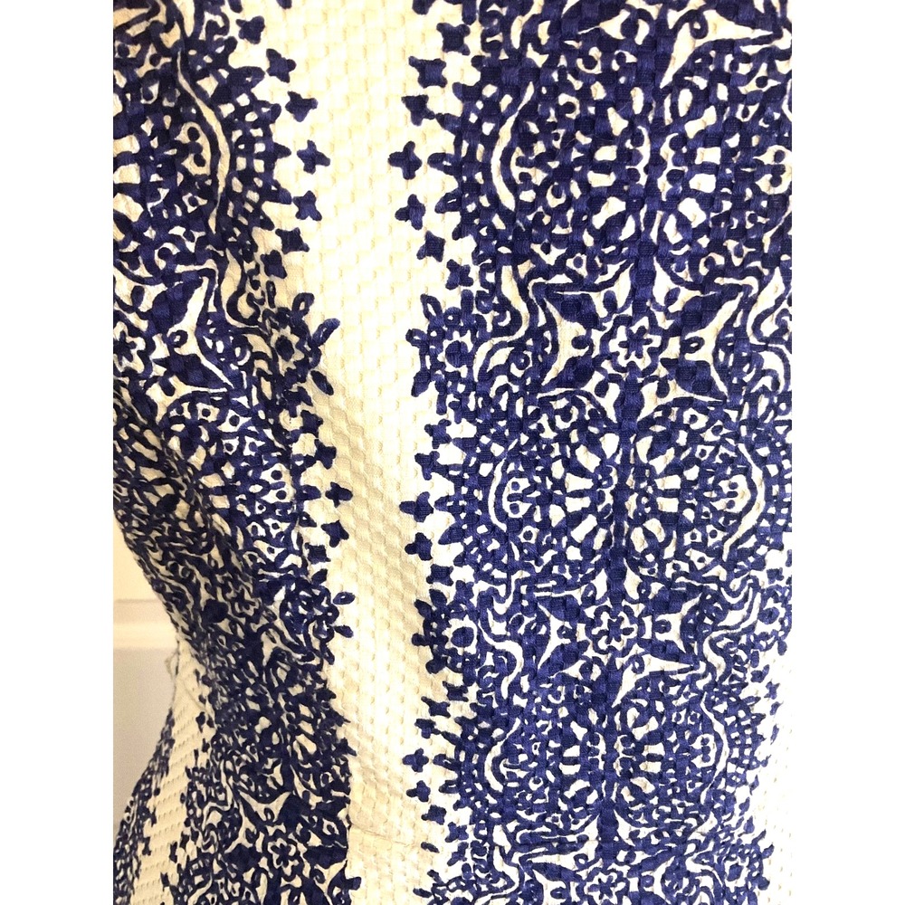 The Limited Women's Navy White Embroidered Sleeveless Belted Dress Size XS/S - Picture 10 of 12